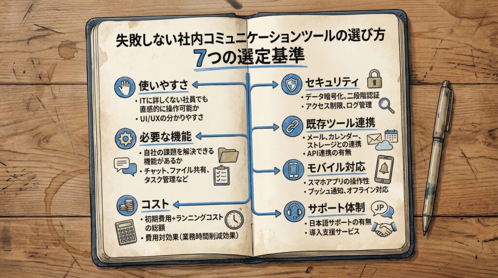 5. 失敗しない社内コミュニケーションツールの選び方【7つの選定基準】