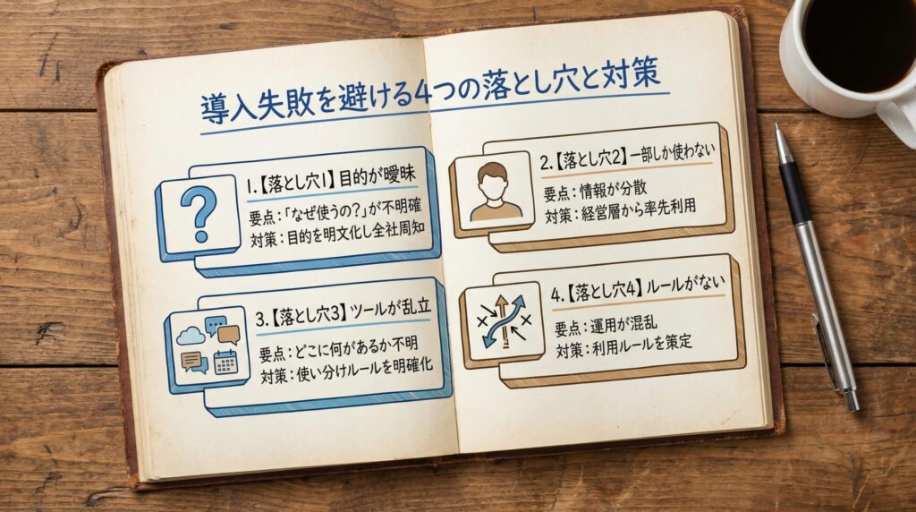 7. 導入失敗を避けるために知っておくべき4つの落とし穴