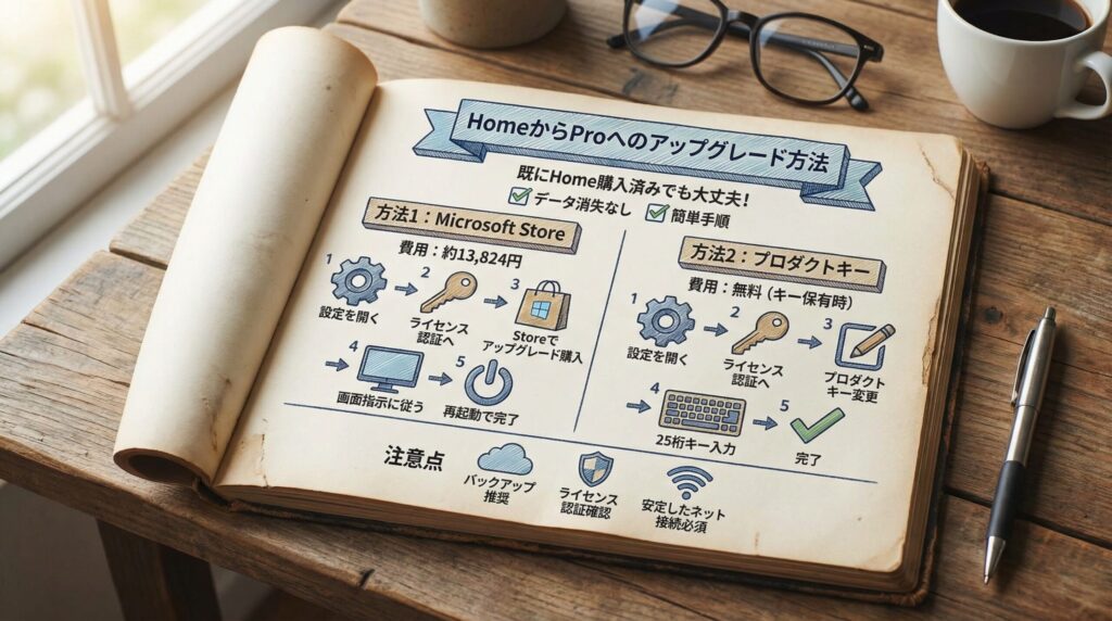 5. HomeからProへのアップグレード方法【既に購入した方へ】