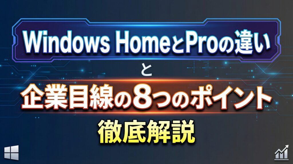 Windows HomeとProの違い|企業目線の8つのポイントを徹底解説