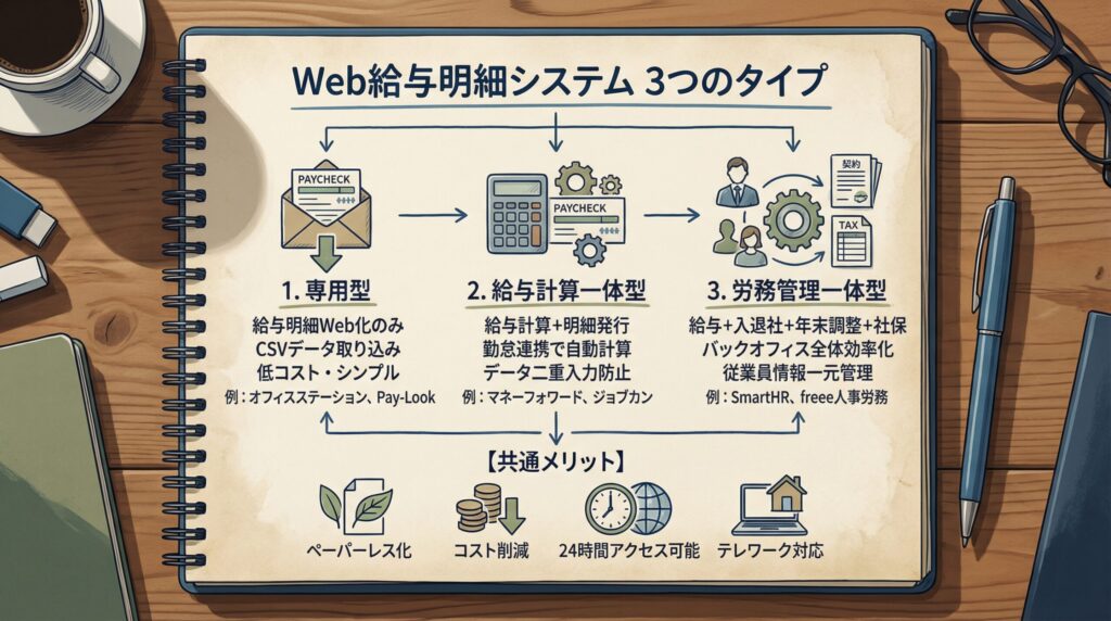 2. Web給与明細システムとは？3つのタイプを理解しよう