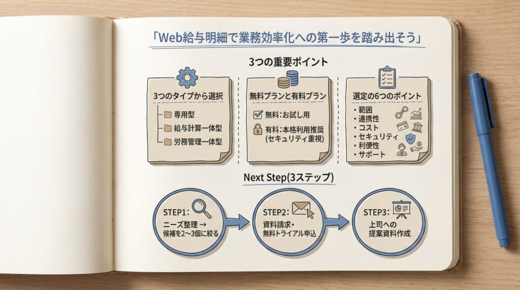 さいごに：Web給与明細で業務効率化への第一歩を踏み出そう